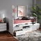 Baxton Studio Mirza White Wood 5-Drawer Twin Size Storage Bed with Pull-Out Desk 169-10829 - alternate 7